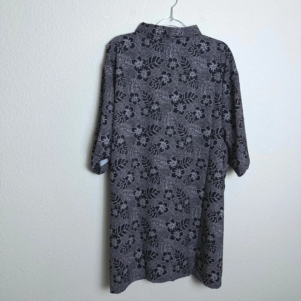 NEW Tommy Bahama Mens 3XLT IslandZone Bahama Coast Aloha Geo Black Shirt Comfort